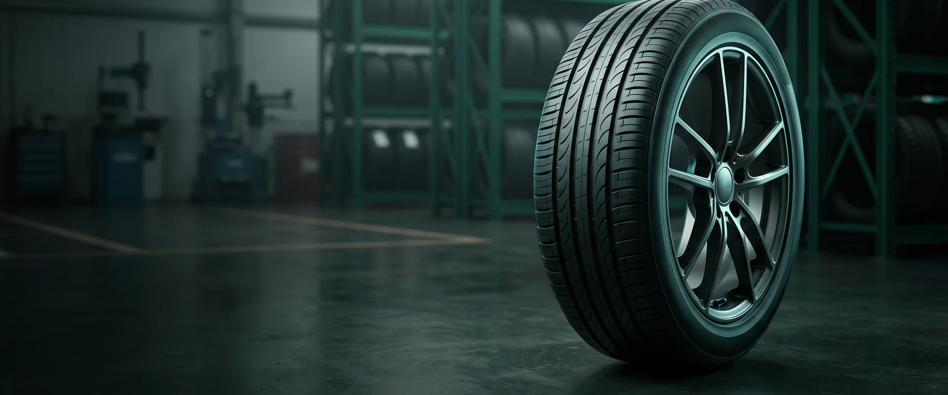 Tyre service in Mönchengladbach: new tyre on an alloy wheel in the workshop